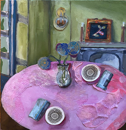 Pink Tablecloth, 12x12'